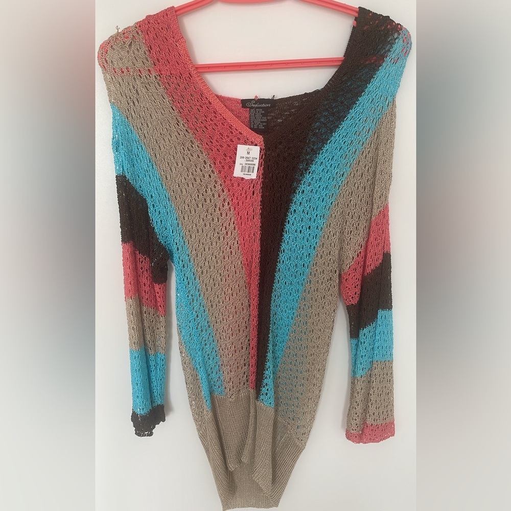 Vibrant V-Neck Knit Sweater